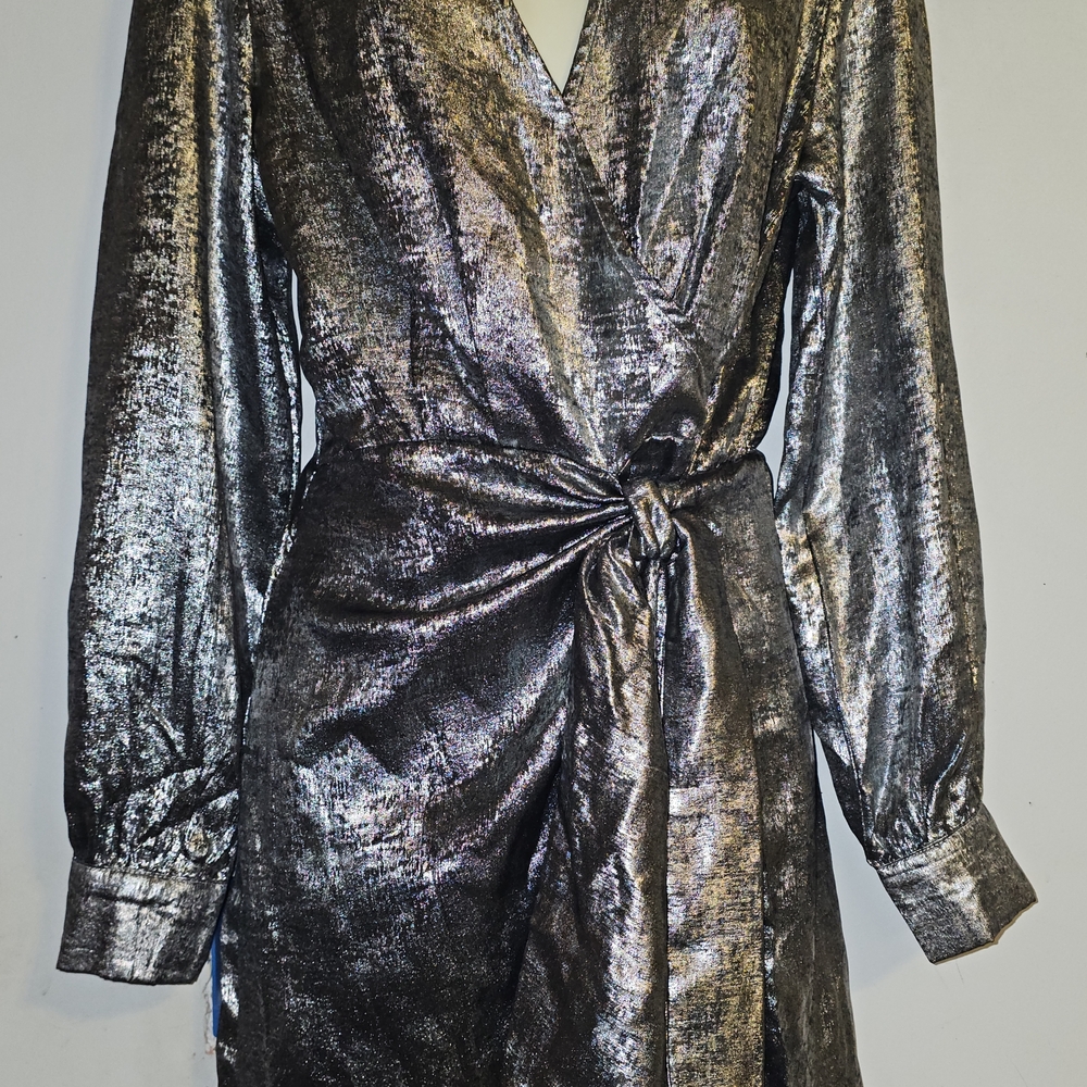 Q2 Shiny Long Sleeve Dress
